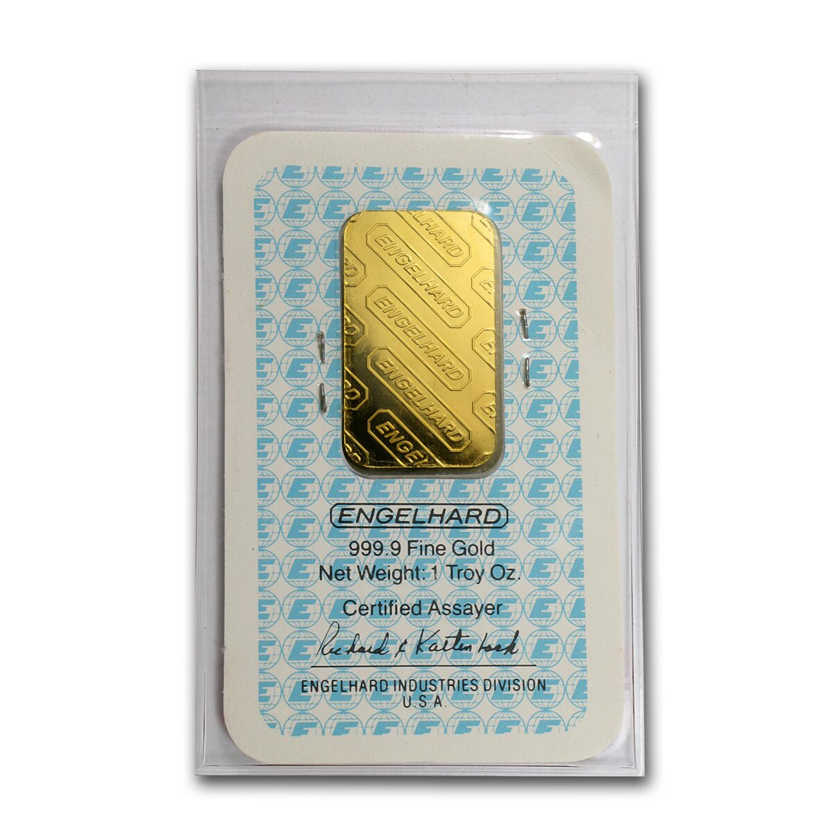 1 oz Gold Bar - Engelhard (Random Design, In Assay)