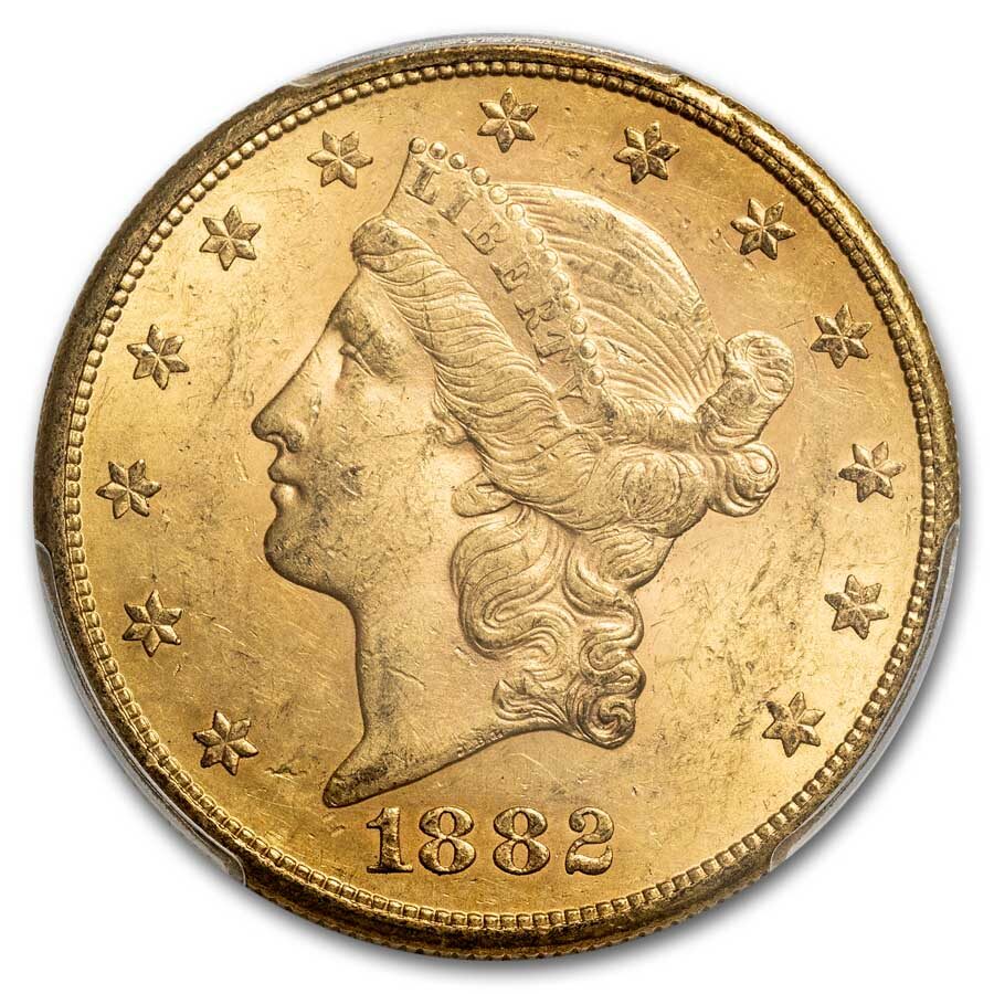 1882-S $20 Liberty Gold Double Eagle MS-61 PCGS