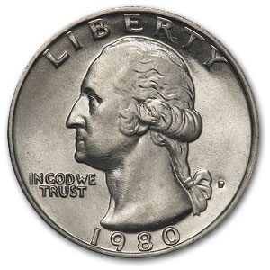 1980-P Washington Quarter BU