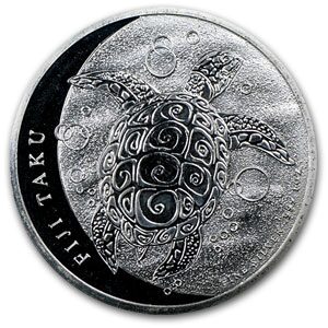2011 Fiji 2 Dollars Proof Silver Sea Turtle