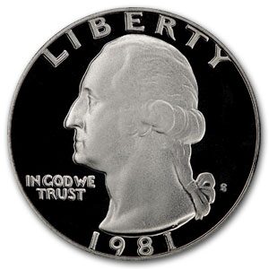 1981-S Washington Quarter Type-II Gem Proof
