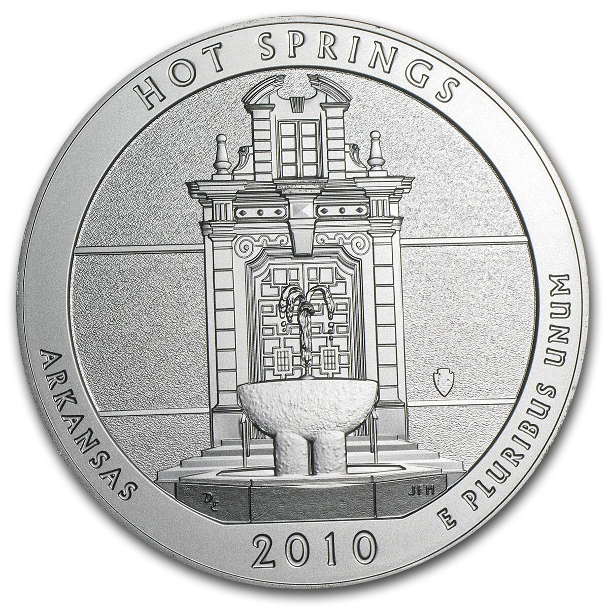2010-P 5 oz Silver ATB Hot Springs (w/Box & COA)