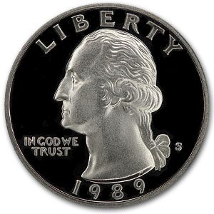 1989-S Washington Quarter Gem Proof