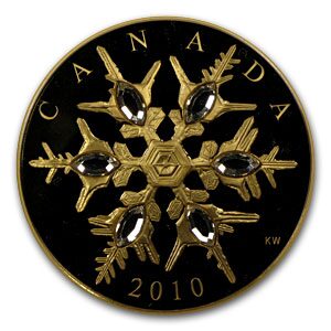 2010 Canada Proof Gold $300 Crystal Snowflake (Box & COA)