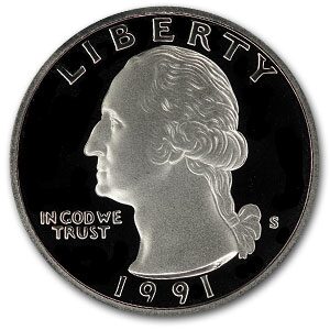 1991-S Washington Quarter Gem Proof