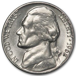 1962 Jefferson Nickel BU