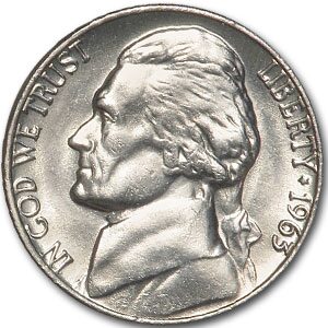 1963 Jefferson Nickel BU