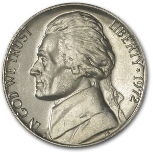 1972 Jefferson Nickel BU