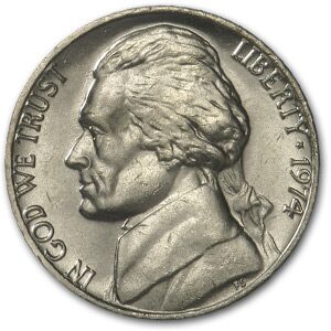 1974 Jefferson Nickel BU