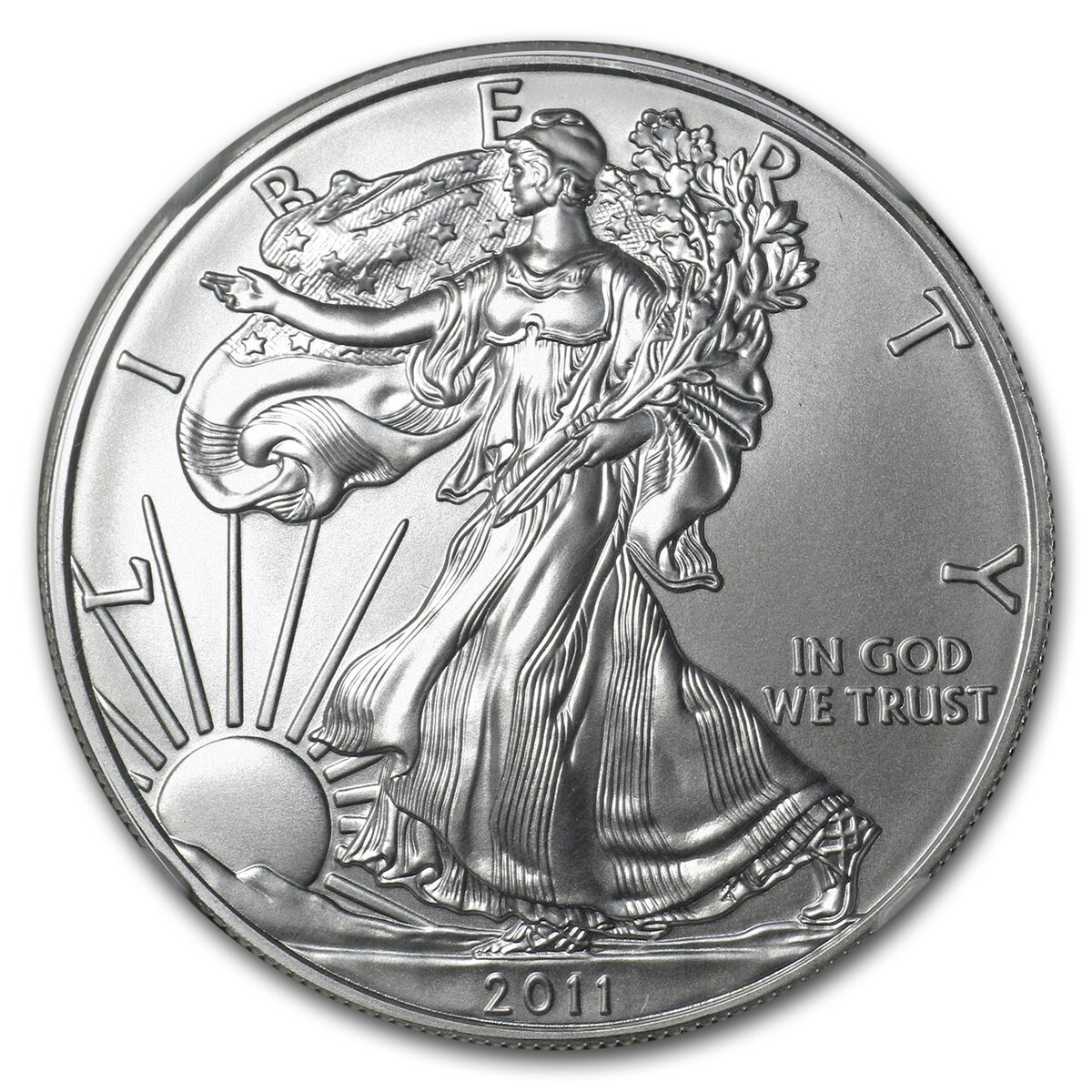 2011 (S) Silver Eagle MS-69 NGC (ER, Golden Gate Bridge Label)