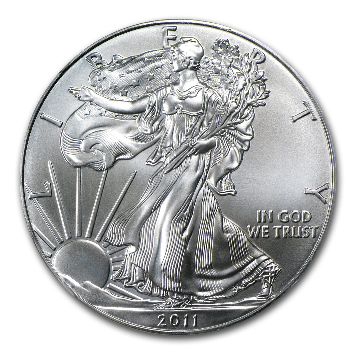 2011 Silver Eagle MS-70 NGC (25th Anniv, Black Label, ER)