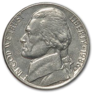 1986-P Jefferson Nickel BU