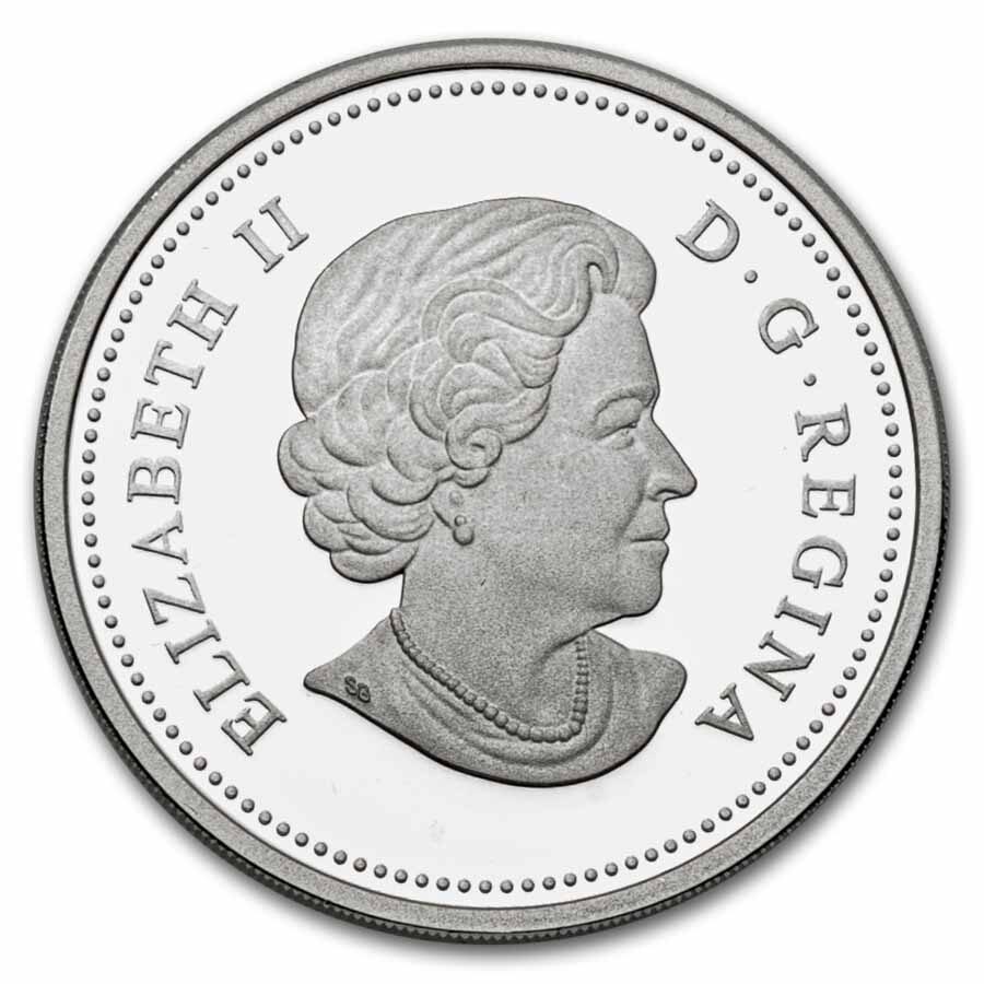 2011 Canada 1 oz Silver $20 Wild Rose Flower Crystal Dewdrops