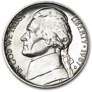 1987-D Jefferson Nickel BU