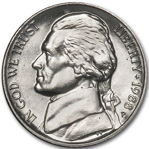 1988-P Jefferson Nickel BU