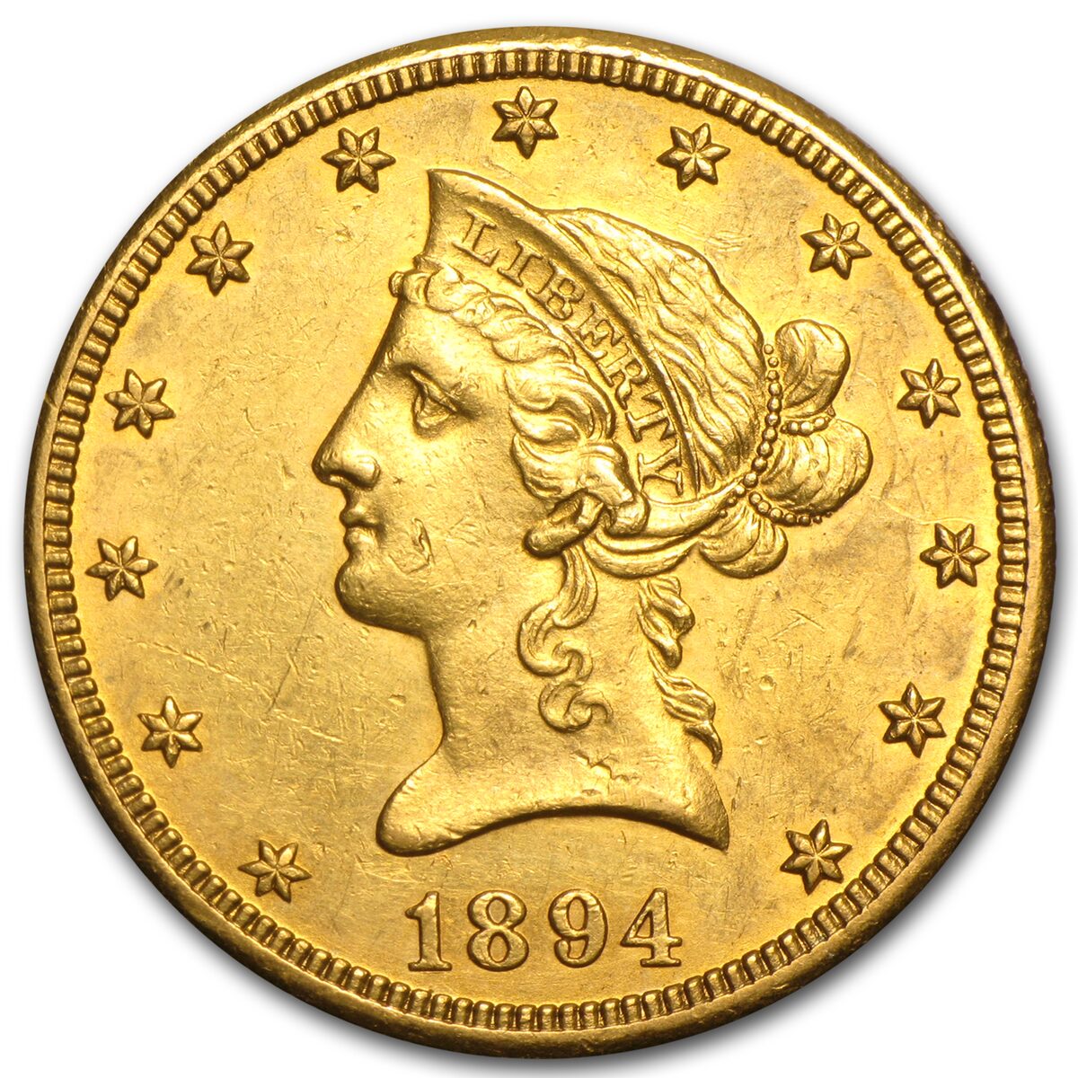 1894-O $10 Liberty Gold Eagle AU Details (Cleaned)