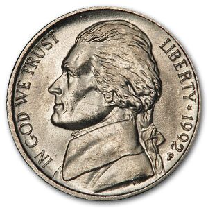 1992-P Jefferson Nickel BU