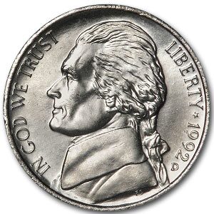 1992-D Jefferson Nickel BU