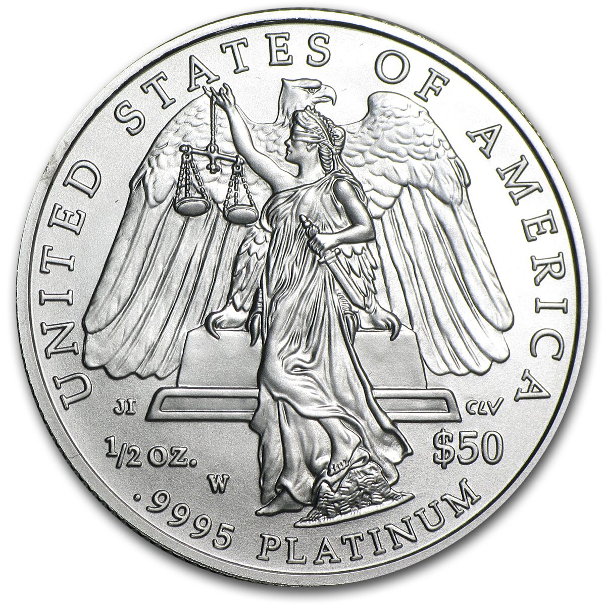 2008-W 1/2 oz Burnished American Platinum Eagle (w/Box & COA)