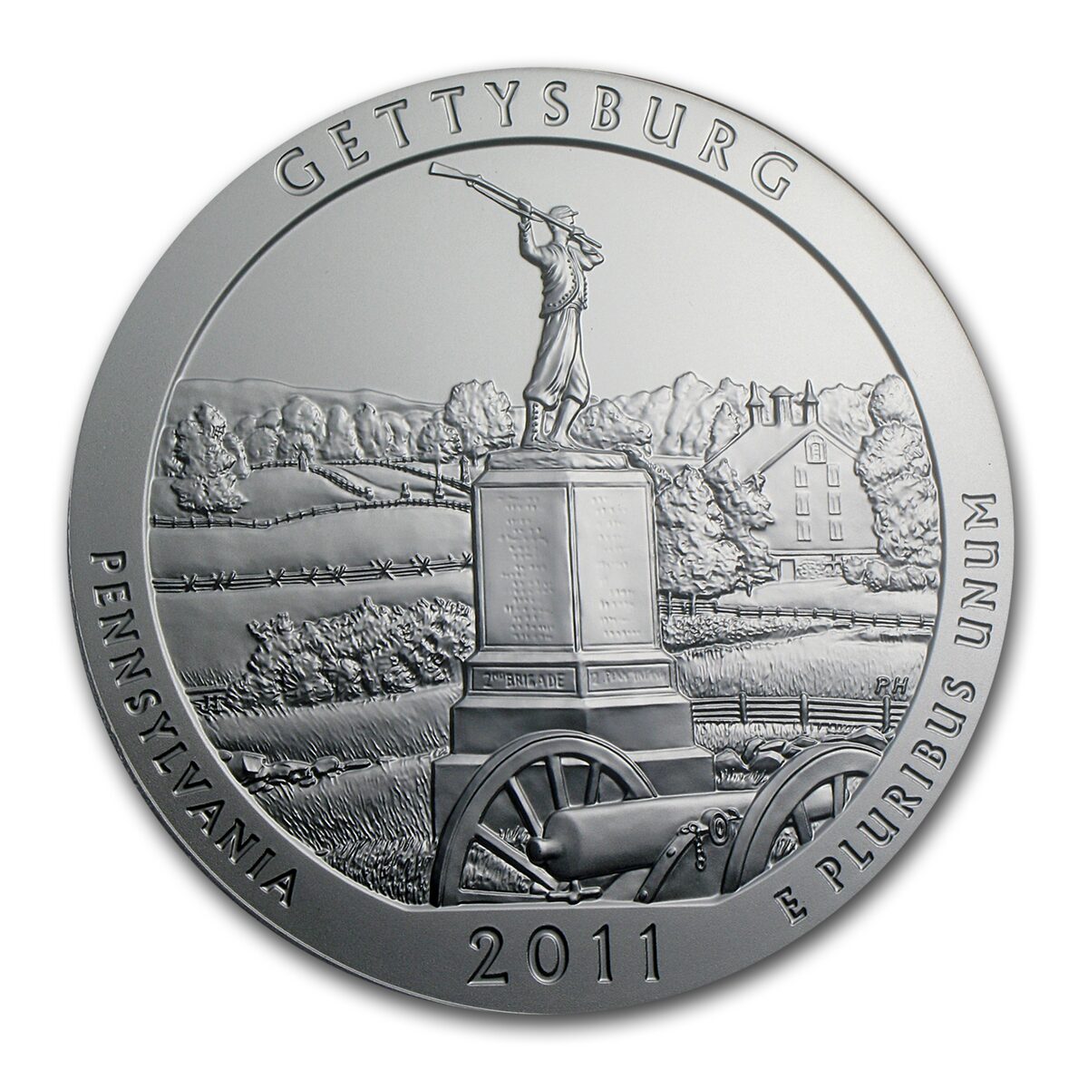 2011-P 5 oz Silver ATB Gettysburg SP-69 PCGS (Roosevelt)