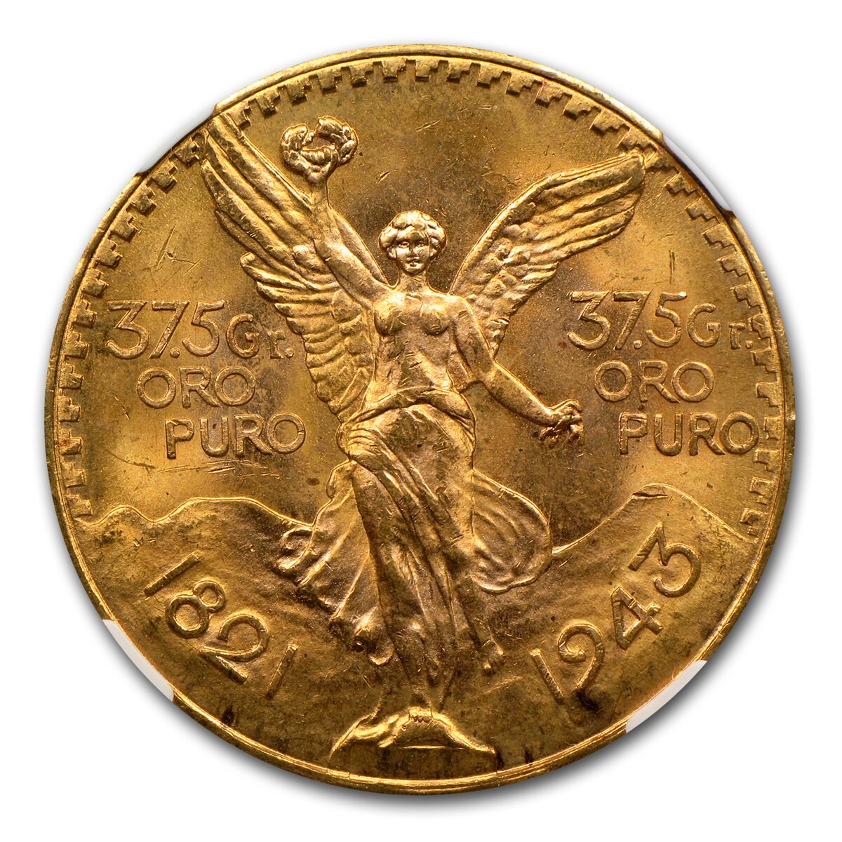 1943 Mexico Gold 50 Pesos MS-64 NGC