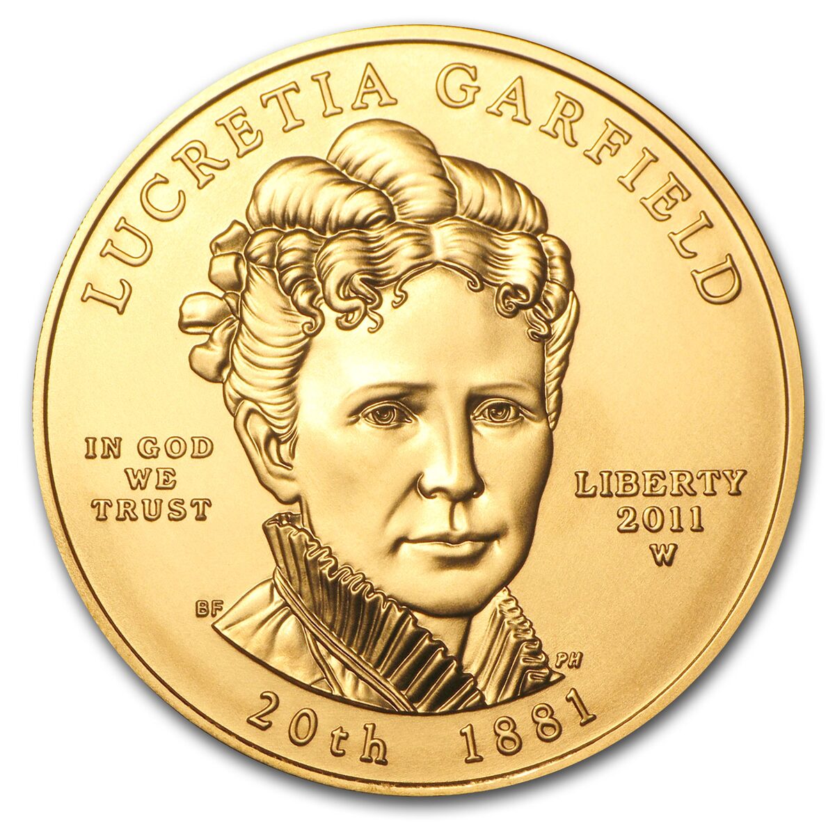 2011-W 1/2 oz Gold Lucretia Garfield BU (w/Box & COA)