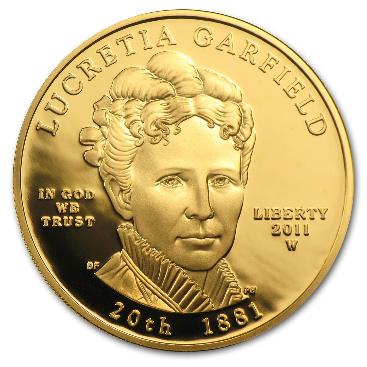 2011-W 1/2 oz Proof Gold Lucretia Garfield (w/Box & COA)