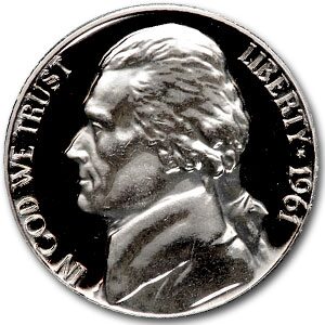 1961 Jefferson Nickel Gem Proof