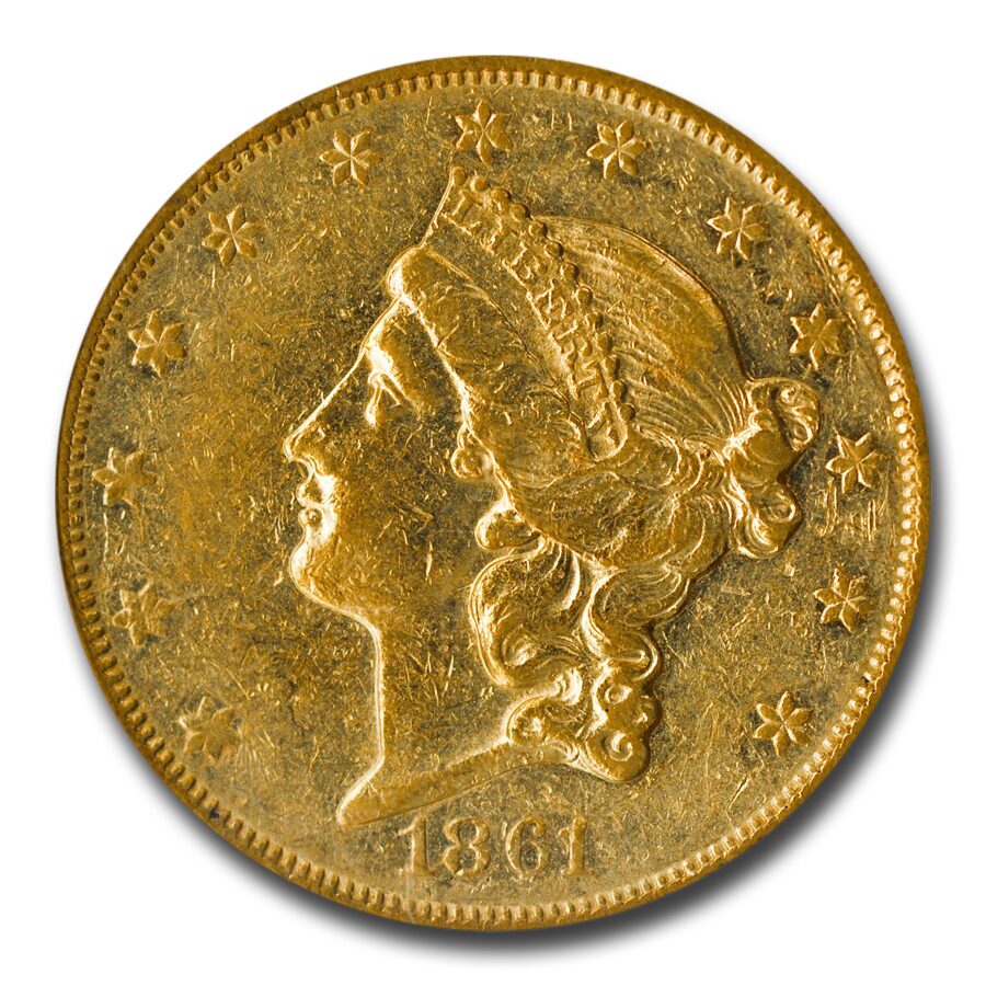 1861-O $20 Liberty Gold Double Eagle AU-55 PCGS