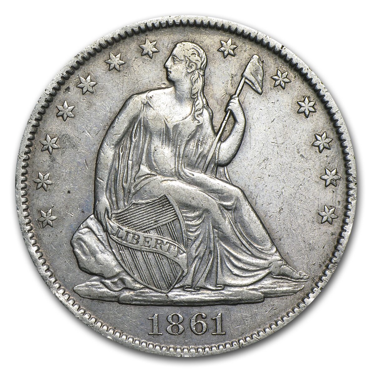 1861-O Liberty Seated Half Dollar AU