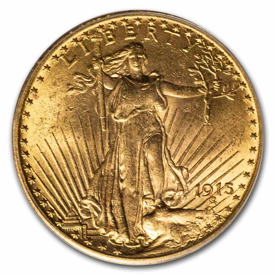 1915 $20 St Gaudens Gold Double Eagle MS-64 PCGS