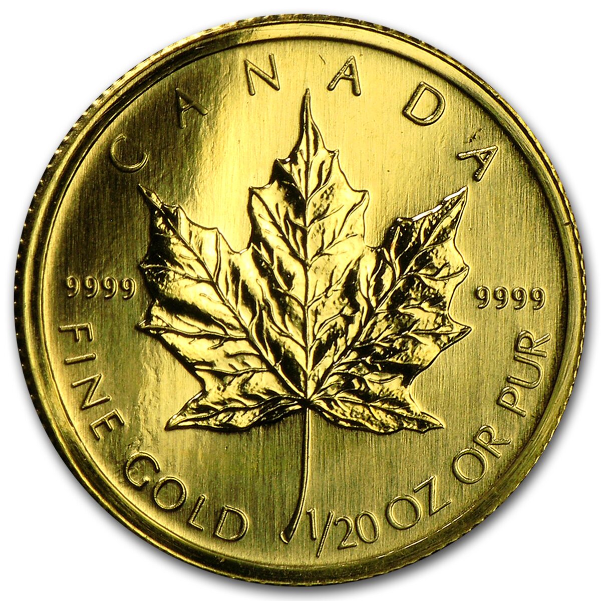 1/20 oz Gold Canadian Maple Leaf (Abrasions, Random Years)