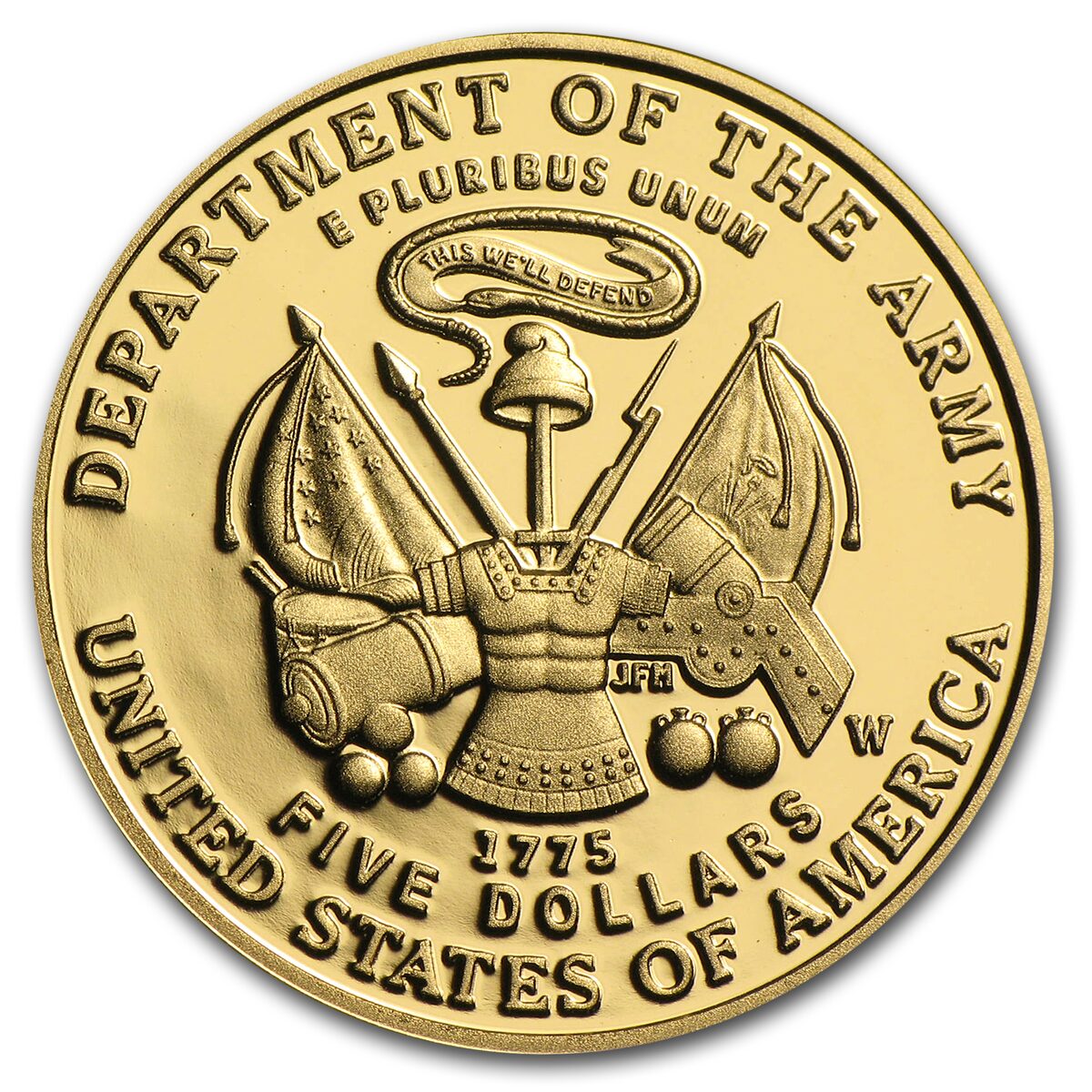 2011-W Gold $5 Commem Army Proof (w/Box & COA)