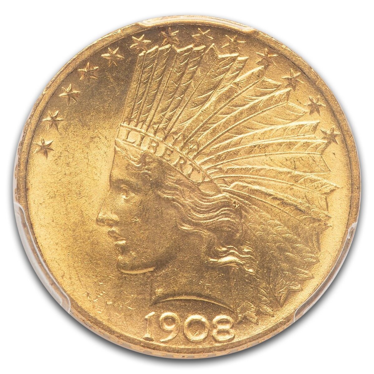1908 $10 Indian Gold Eagle w/Motto MS-64 PCGS