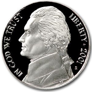 2001-S Jefferson Nickel Gem Proof