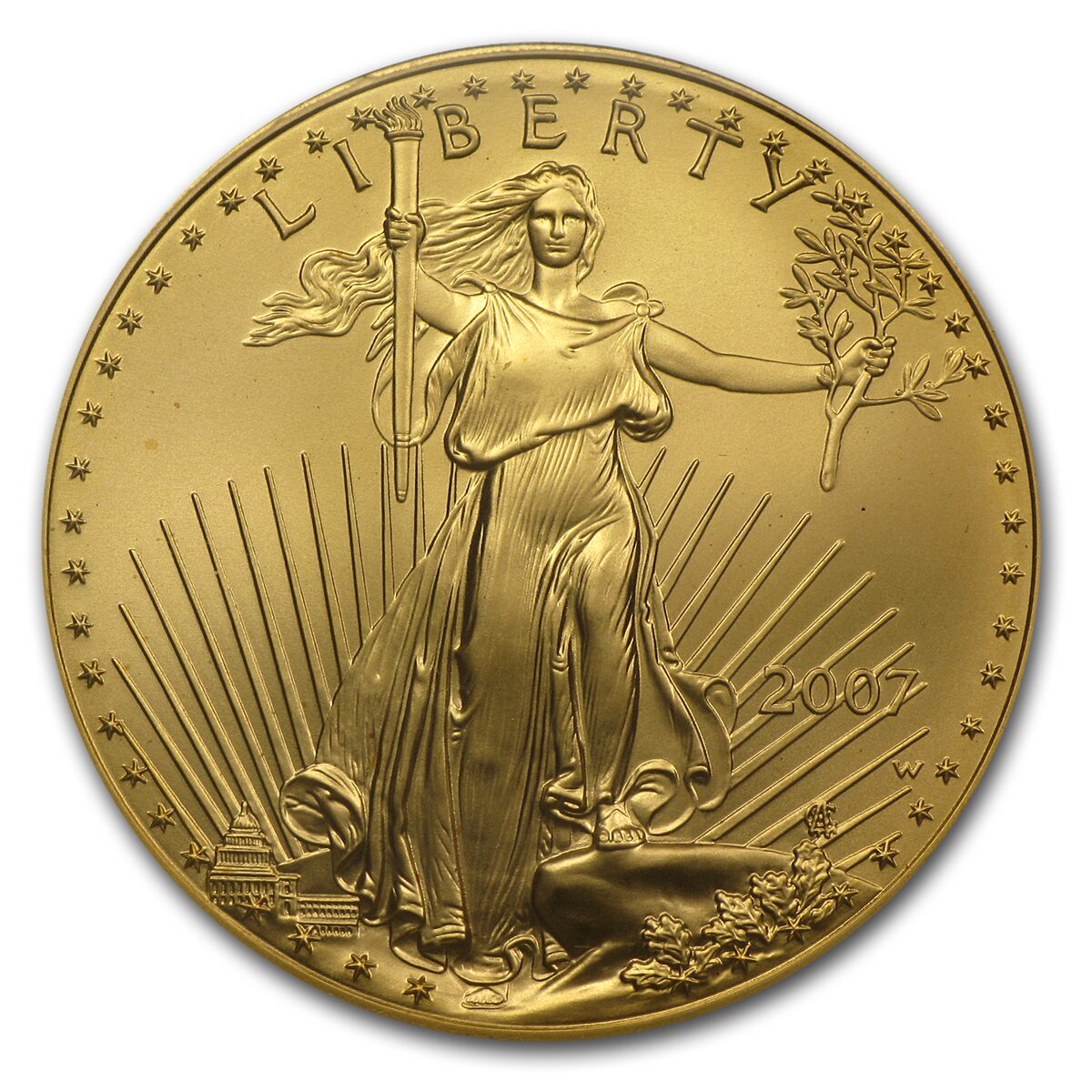 2007-W 1 oz Burnished Gold Eagle MS-69 PCGS (FS)