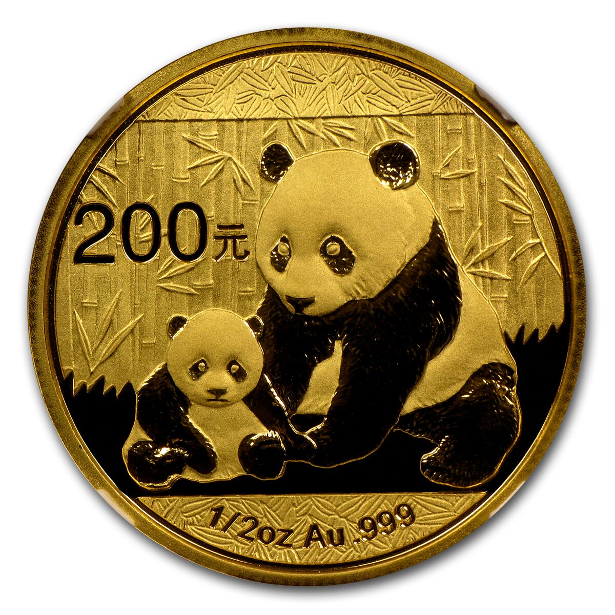 2012 China 1/2 oz Gold Panda MS-70 NGC