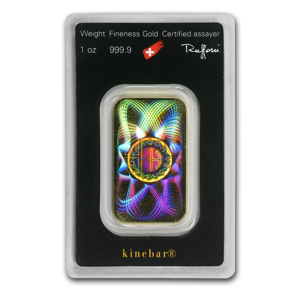 1 oz Gold Bar - Argor-Heraeus KineBar Design (In Assay)
