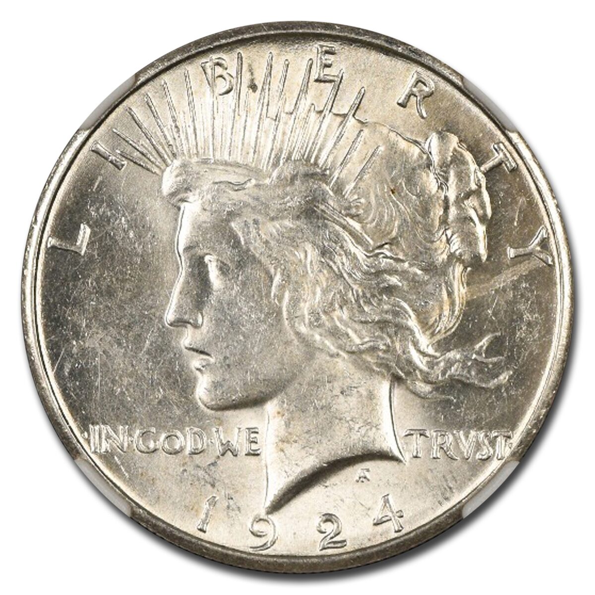 1924-S Peace Dollar AU-58 NGC