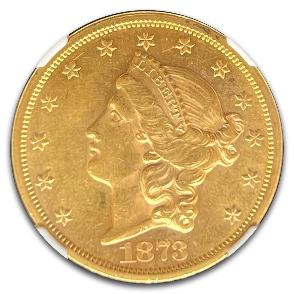 1873-S $20 Liberty Gold Double Eagle Closed 3 AU-58 NGC