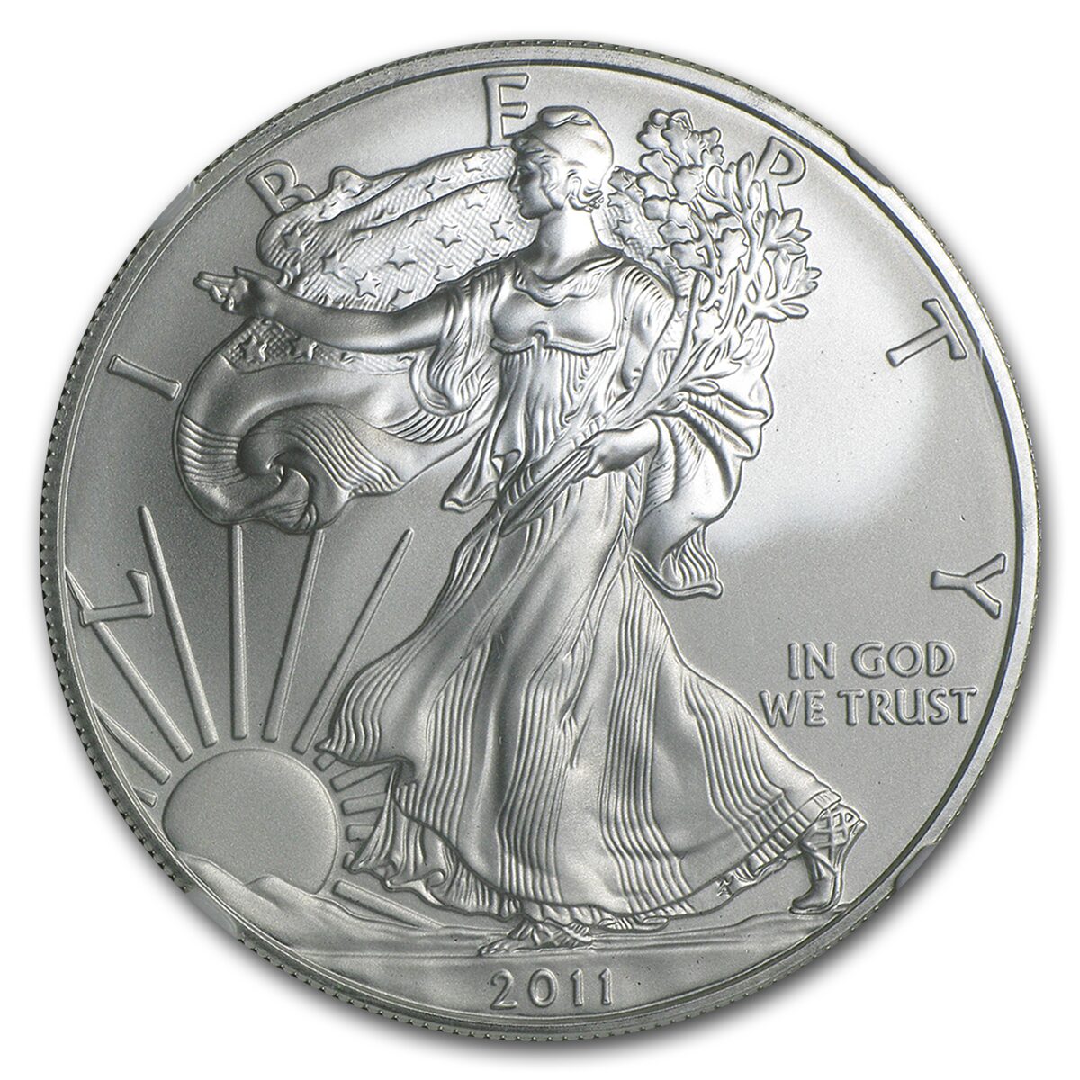 2011 (S) Silver Eagle MS-70 NGC (Golden Gate Bridge Label)