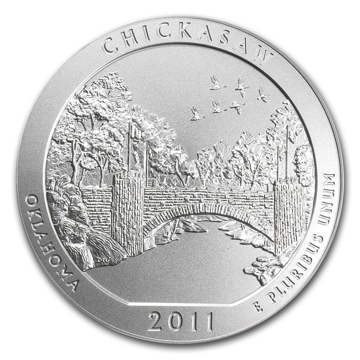 2011-P 5 oz Silver ATB Chickasaw SP-69 PCGS (FirstStrike®)