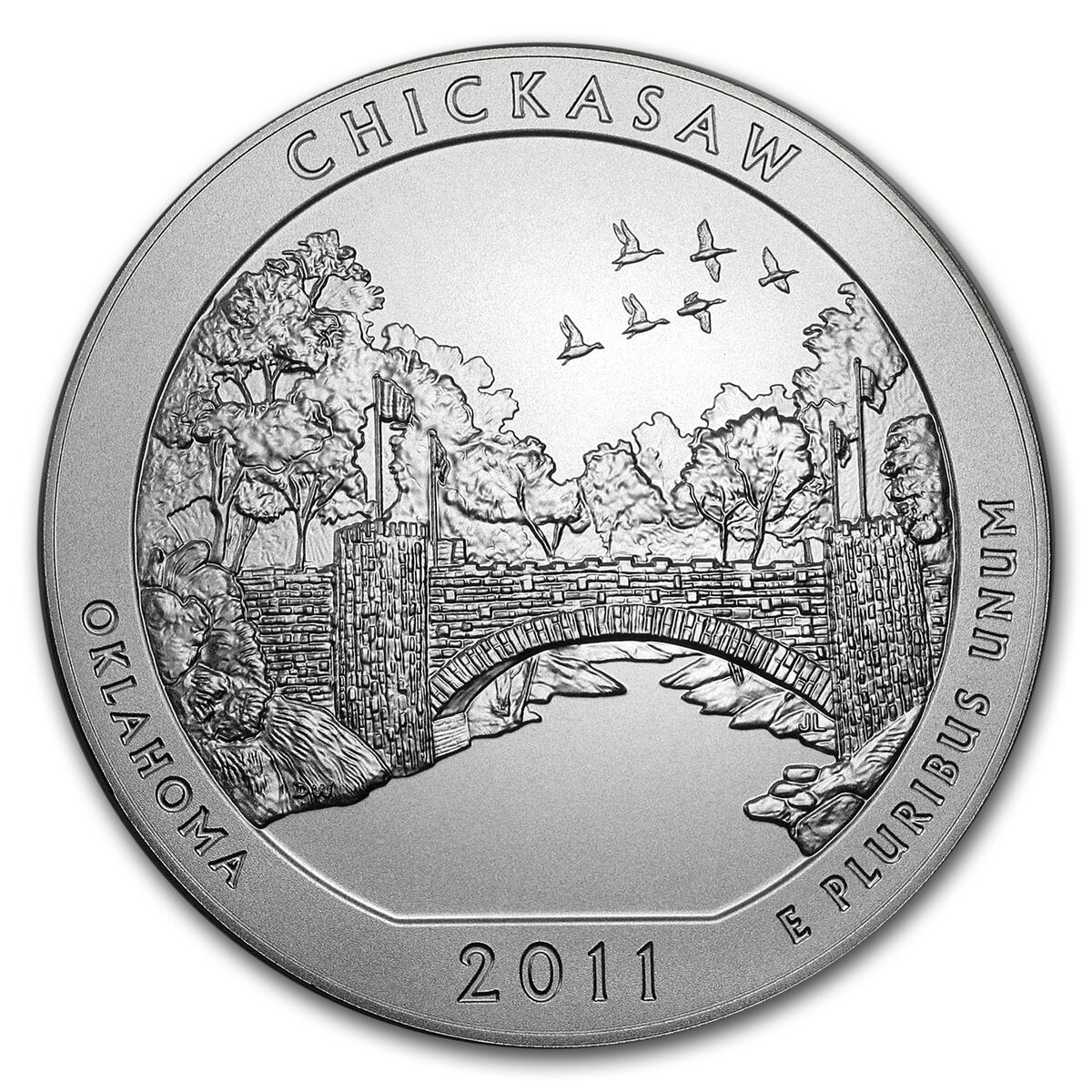 2011-P 5 oz Silver ATB Chickasaw (w/Box & COA)