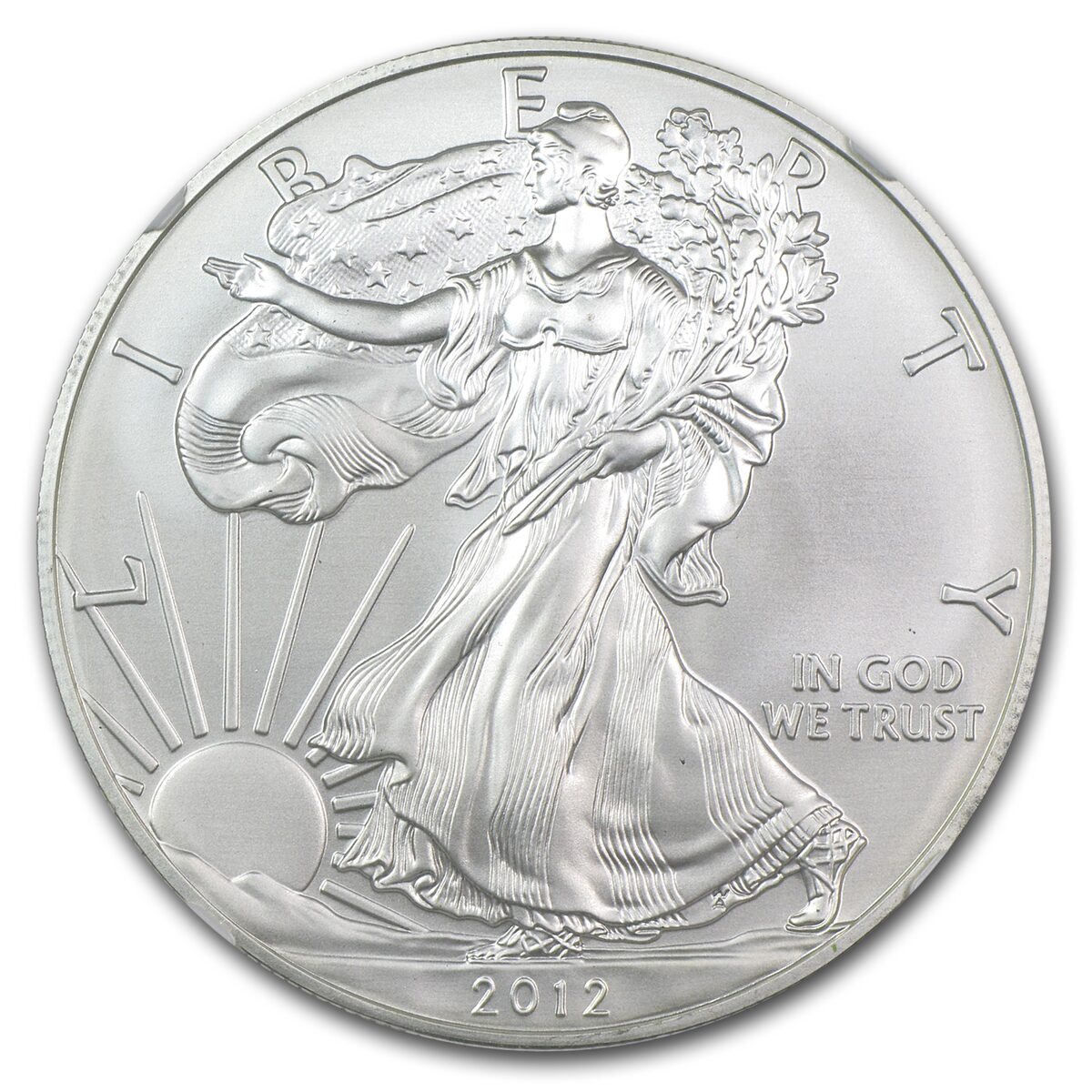 2012 (S) Silver Eagle MS-70 NGC (ER, Golden Gate Bridge)