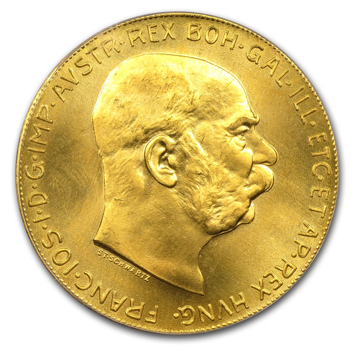 1915 Austria Gold 100 Corona PCGS Gem Unc (WTC Recovery)