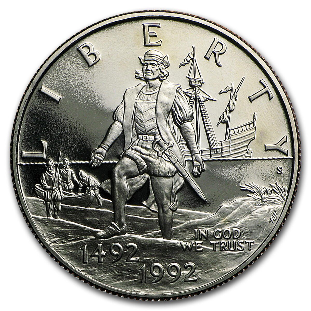 1992-S Columbus Quincentenary 1/2 Dollar Clad Commem Pf (Box/COA)
