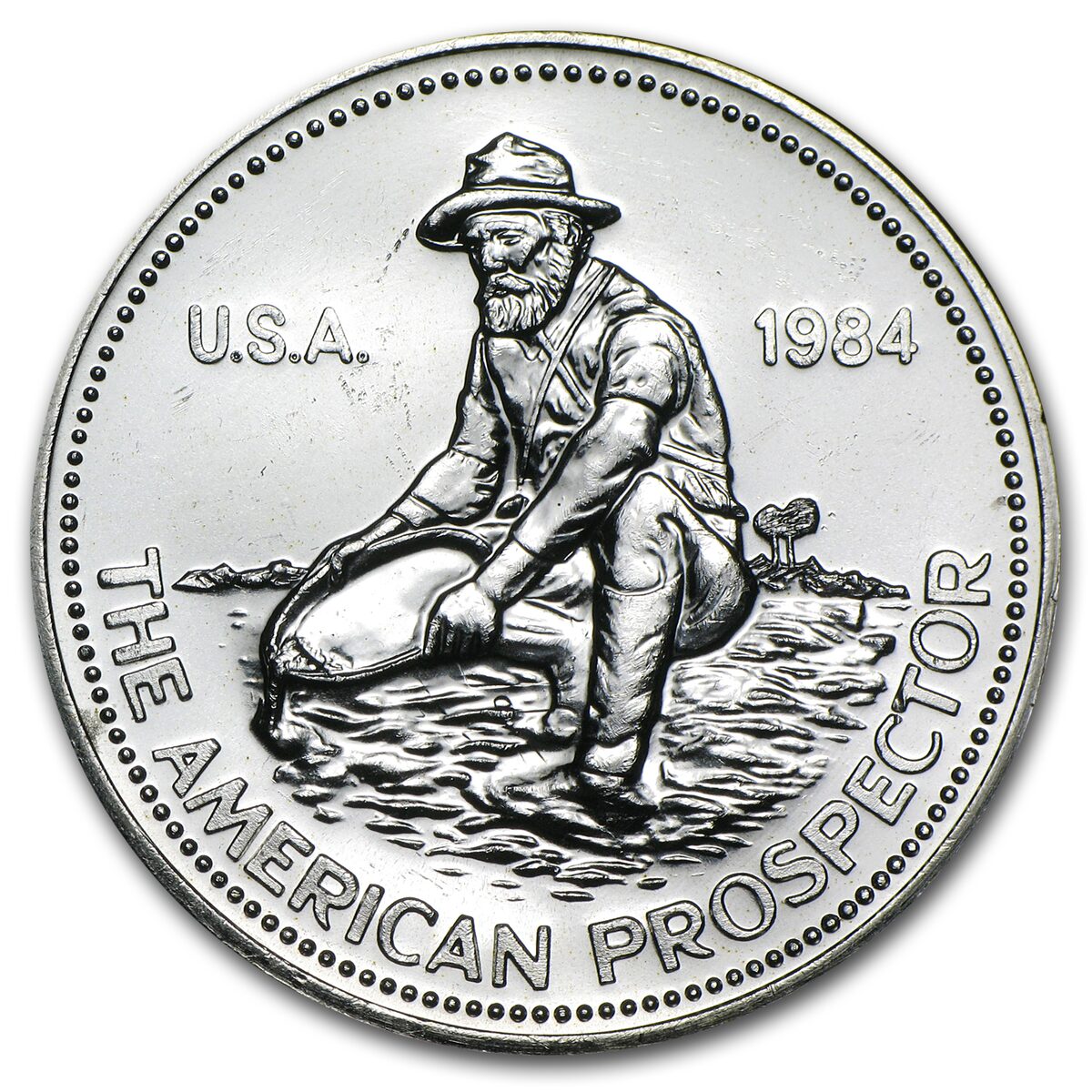 1984 1 oz Silver Round - Engelhard Prospector ("E" Logo Reverse)