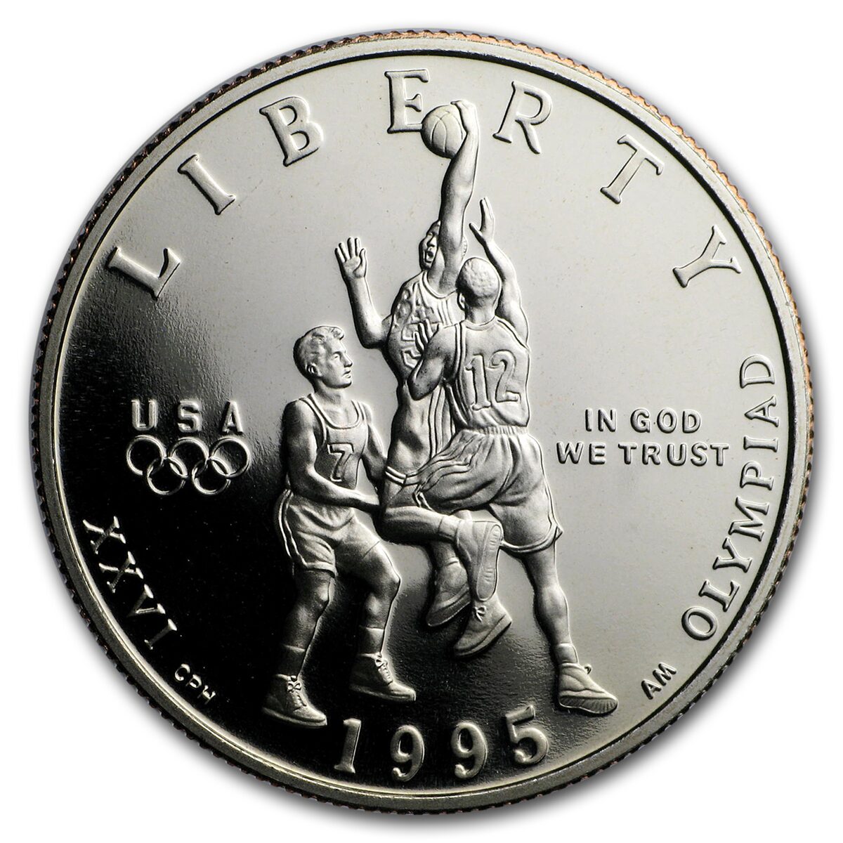 1995-S Olympic Basketball 1/2 Dollar Clad Commem Prf (Box & COA)