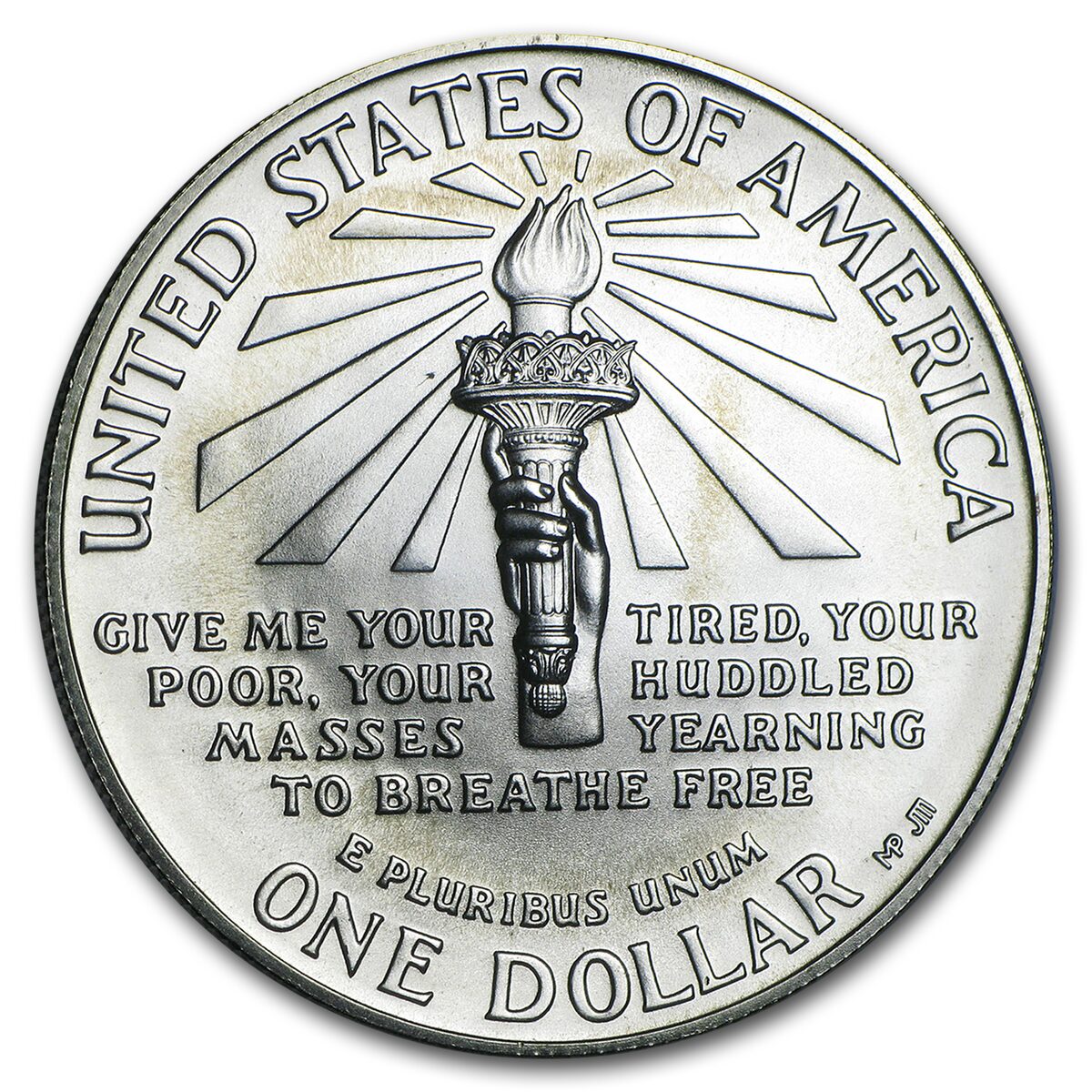 1986-P Statue of Liberty $1 Silver Commem BU (w/Box & COA)