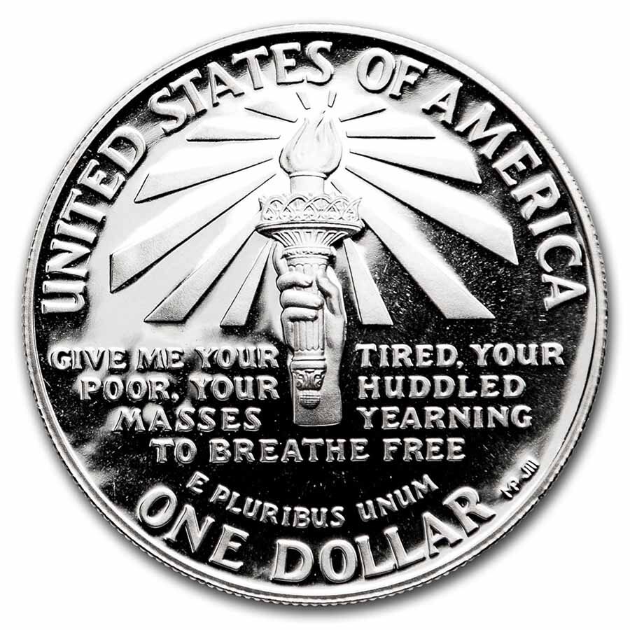 1986-S Statue of Liberty $1 Silver Commem Proof (w/Box & COA)
